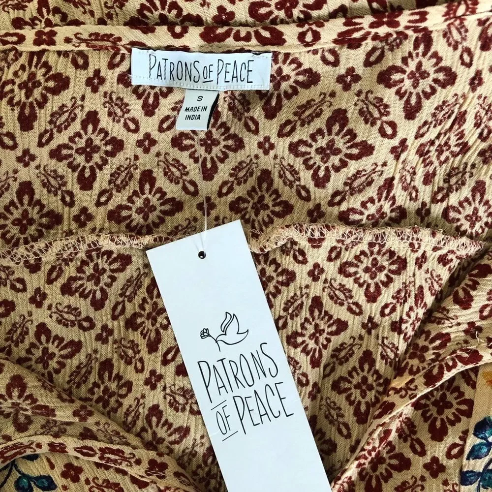 Patrons of Peace Burgundy Patterned Tank - Picture 6 of 7